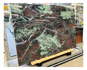 Pierre <span class=keywords><strong>de</strong></span> Quartzite Brésilienne <span class=keywords><strong>Moulin</strong></span> <span class=keywords><strong>Rouge</strong></span> Marbre Vert Veines Poli Grande Dalle Villa Moderne Design Intérieur Personnalisé - Product Image 1