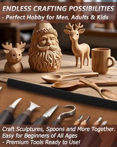 <span class=keywords><strong>Kit</strong></span> de sculpture sur bois de luxe pour adultes et enfants ensemble d'outils en tilleul avec étui en <span class=keywords><strong>cuir</strong></span> DGCM <span class=keywords><strong>Kit</strong></span> de sculpture sur bois ODM/OEM personnalisation - Product Image 5