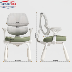 Chaise d'apprentissage multifonctionnelle pour enfants, design ergonomique, en cuir, réglable en hauteur, pour la chambre à coucher - Product Image 3