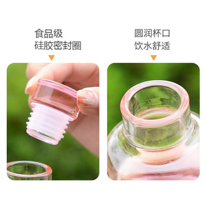 Botella de Agua de Vidrio Transparente de Borosilicato, Portátil, de Gran Capacidad, con Tapa de Vidrio y Boca Pequeña, al por Mayor - Product Image 5