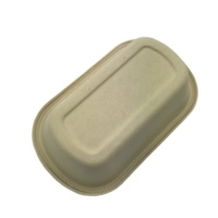 Contenedor de comida biodegradable para llevar, vajilla Rectangular y ecológica de 26oz, para Catering, con tapas