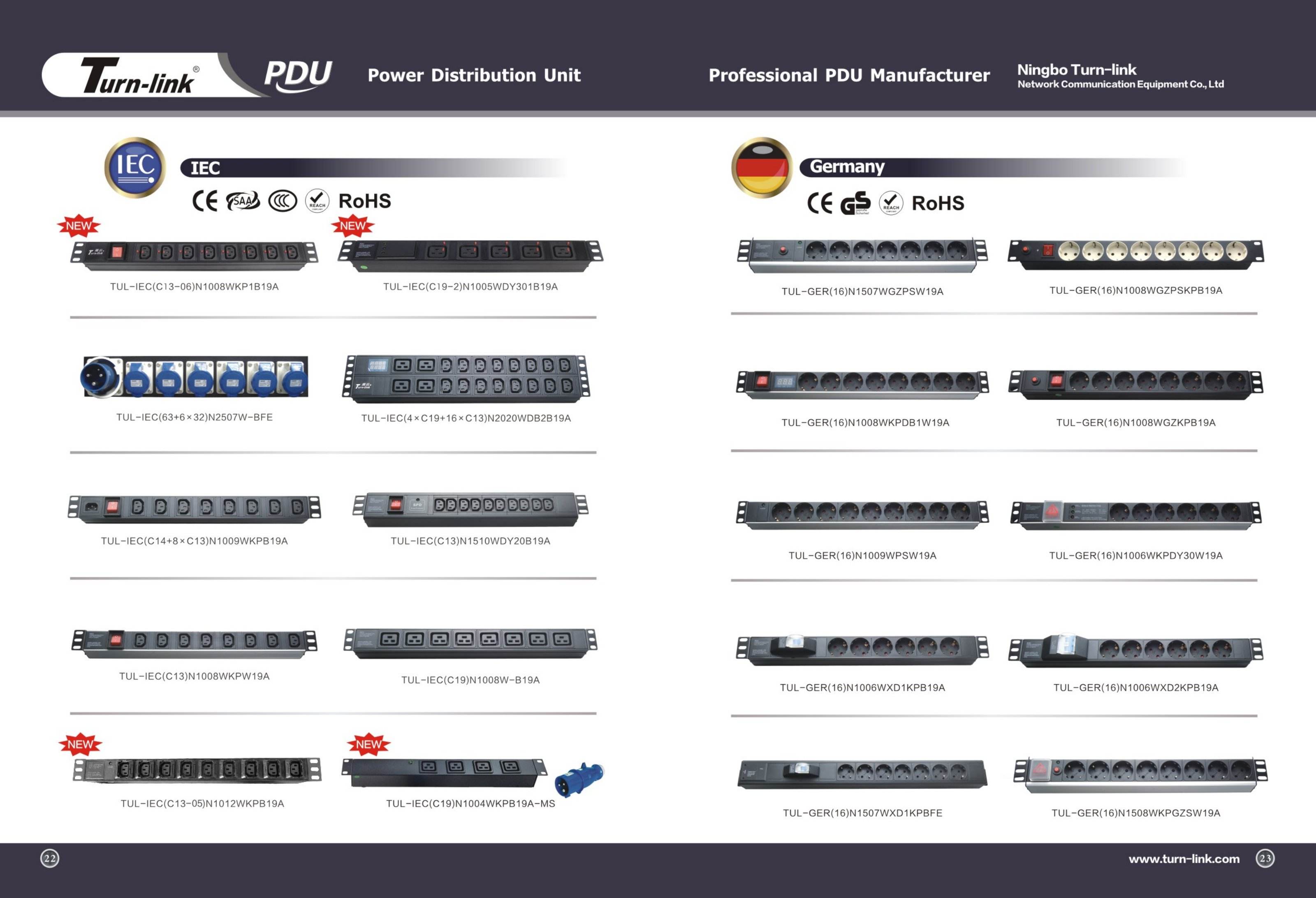 Factory Custom 10A 16A 20A Universal Smart Rack Power Distribution Unit Pdu C13 C19