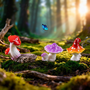 Miniature Epoxy Resin Mushroom Fairy Garden Jewelry <b>Box</b> Model Home Decor Cake Decoration DIY Crafts Landscape Plant Pots - Product Image 3