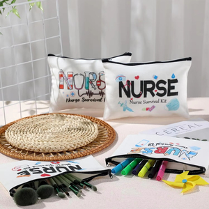 Cute Medical Nursing Student Graduation Gift Makeup <b>Toiletry</b> Pouch Custom Printed Nurse Survival Kit Canvas Cosmetic <b>Bag</b> - Product Image 4