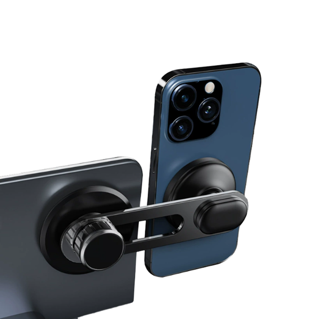 360 Rotation Foldable & Adjustable Magnetic Phone Monitor Holder Side Mount for iPhone & Laptop Feature Flexible