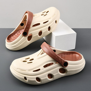 Sandales d'été pour hommes, semelles épaisses, perforées, en EVA, antidérapantes, respirantes, chaussures de plage - Product Image 1