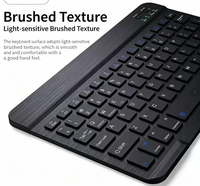 Clavier BT ultra-fin sans fil avec souris pour iPad, rechargeable, compatible iOS, Android, Windows, PC, tablettes, téléphones - En stock