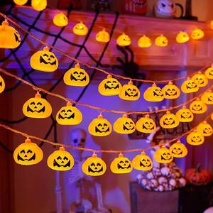 WINNER Guirnalda de Luces LED Solares con Forma de Calabaza de Halloween, para Interiores y Jardines, Estilo Cuento de Hadas, Blanco Cálido 2700K, IP20, 5m, Decoración Colgante, 25000 - Product Image 6