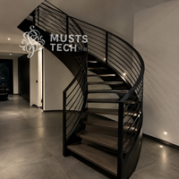 Escalier Courbé au Design Moderne, Esthétique Architecturale, Fabrication Directe en Usine, Collaboration de Designers