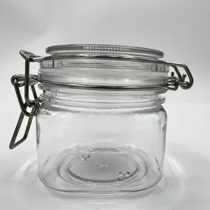 Hot Sale Kunststoff quadratische kosmetische Creme Glasbehälter mit Deckel Lotion Glas Küche Lebensmittel Lagerung Flasche Topf 280ml