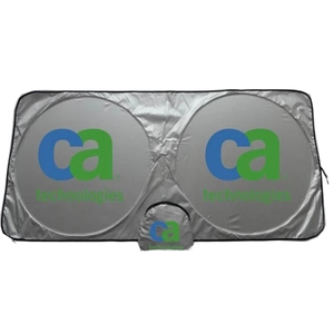 โปรโมชั่นโลโก้ที่กําหนดเองรถ Sun Shade พับได้คุณภาพสูงกระจกรถยนต์ Sun Shade Sunsahde พร้อมกระเป๋าเก็บของ - Product Image 1