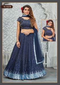Launching New Beautiful Heavy Sequence Cord and Embroidery Work Party Wear Designer Crop <b>Top</b> <b>Lehenga</b> Collections by Royal Export - Product Image 2