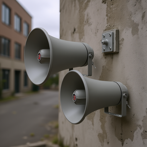 Haut-parleur UHC Bull Horn 200W 8Ohm, mégaphone reflex, montage mural, intérieur/extérieur, paire - Product Image 2