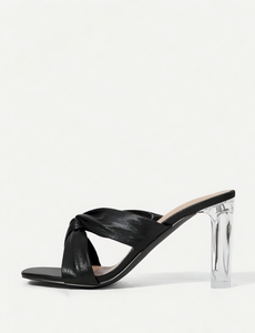 รองเท้าสไลด์ผู้หญิงสำหรับฤดูร้อน แฟชั่นทันสมัย ส้นสูง ใส่สบาย แบบสวมเปิดนิ้วเท้า พื้นยาง ทนทาน สวยงาม - Product Image 3