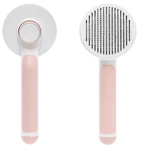 Cleaning Stainless Steel Pet Hair Remover with <strong>Silicone</strong> Handle Long Short Haired Durable Washable Professional Grooming Brush - Product Image 1