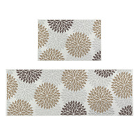 Ensemble de tapis de cuisine floraux, tapis de bain, tapis de couloir avec couloir antidérapant, imperméable, 2 pièces, PVC, personnalisé, moderne