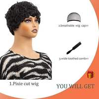 100% cheveux brésiliens humains vierges confortables et durables aucune perruque avant en dentelle pour les femmes pour Pixie Style sans colle avec 150 de densité