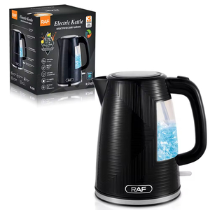 Bouilloire électrique noire de 1,7 L, portable, pour usage domestique et hôtelier, sans BPA, sans fil, arrêt automatique, lampe LED, chauffe-eau - Product Image 5