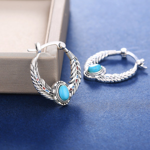 Boucles d'oreilles pendantes en pierre verte pour femmes, style bohème, bijoux de mode pour banquets - Product Image 4