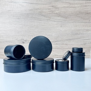 15ml 50ml 80ml 100ml Round Screw Lid Multi-specification Matte Black Aluminum Tin Cans for Hair Cream Tin Black Aluminum Can - Product Image 2