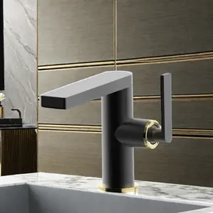 Robinet de lavabo de salon monotrou en laiton noir mat moderne Offre Spéciale robinet à noyau en céramique avec certificat UPC