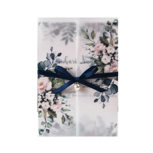 Imprimer des Invitations de mariage en vélin avec étiquette à paillettes d'<span class=keywords><strong>or</strong></span> bricolage cartes d'impression personnalisées pour l'invitation de fête de Quinceanera de mariage - Product Image 1