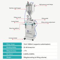 Machine de remplissage semi-automatique de haute précision en acier inoxydable 304 pour pâtes et crèmes cosmétiques, certifiée CE