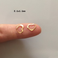 Breloques en forme de cœur creux en or rempli 14 carats, filigrane en forme de cœur avec un ou deux trous pour la fabrication de colliers, bracelets et bijoux DIY