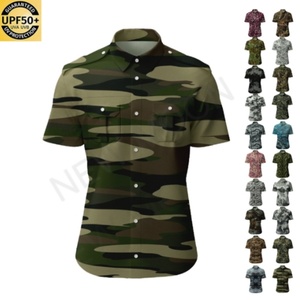 Chemise tactique personnalisée UPF 50+ à séchage rapide, respirante, anti-UV, pour hommes, chemise de pêche, vêtements de pêche, camouflage, manches courtes - Product Image 1