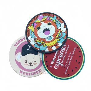 Promotion Wholesale Eco-Friendly Customized Color Cup Coaster Bear Fruits Watermelon Design 90-100mm Diameter EU Environmental