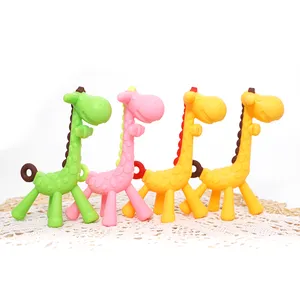 Silikon-Baby-Teether Spielzeug Giraffe Gefrieren neue Lebensmittelqualität weiches Wasser gefüllt mit Bpa-freiem Silikon-Baby-Teether