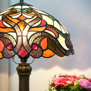 <span class=keywords><strong>Tiffany</strong></span> <span class=keywords><strong>Lampe</strong></span> De Table Vitrail <span class=keywords><strong>Lampe</strong></span> De Chevet Rétro baroque Bureau Liseuse Décor Chambre Salon Bureau À Domicile - Product Image 5