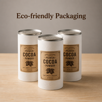 Emballage en tube de papier mat de qualité alimentaire écologique avec logo personnalisé, pour poudre de cacao, café, thé, sucre, cylindre portable avec couvercle en métal