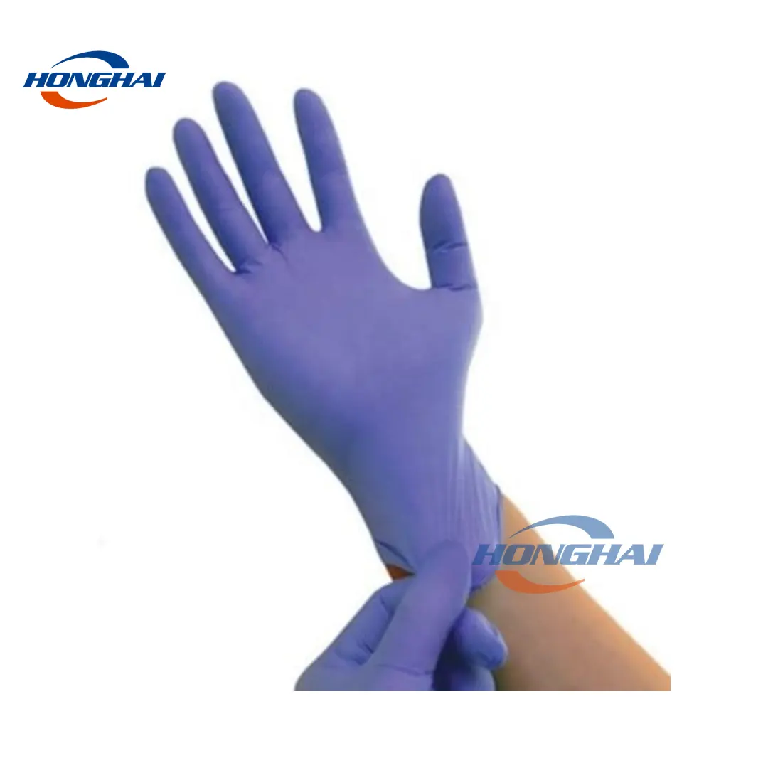 Sarung tangan ujian nitril bebas bubuk, beberapa warna, bubuk pemeriksaan medis bebas tidak steril