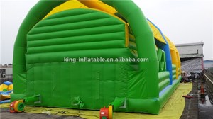 Château gonflable de saut gonflable, Long, en PVC, vert, avec Course d'obstacle, pour enfants - Product Image 5