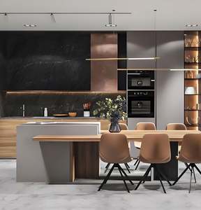 Armoires de cuisine modernes de luxe durables sur mesure en gros, meubles en bois modernes, armoire de cuisine - Product Image 2