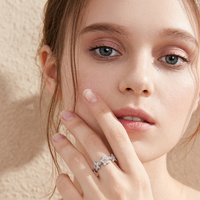 Nouvelle collection été 2026 : Bague éternité étoile creuse en argent sterling 925 avec diamant de laboratoire HTHP VS, série Vie Marine, pour femme