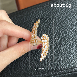 Anillo de cóctel F1601 Wings para mujer con circonita cúbica creada en laboratorio, engaste marquise pavé, anillos de moda para boda - Product Image 6