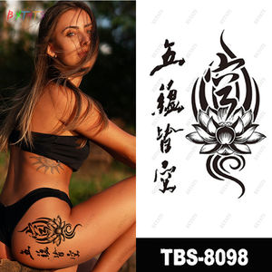 Tatuaje de brazo de larga duración para hombres y mujeres, pegatinas de tatuaje temporal de <span class=keywords><strong>Henna</strong></span> coloridas seguras no tóxicas - Product Image 3