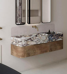 Meja Rias Marmer Calacatta Viola, Wastafel Kamar Mandi Marmer Violet, Unit Meja Rias Marmer dengan Urat Ungu - Product Image 6