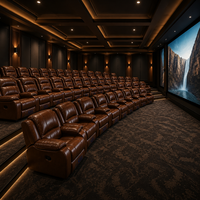 Sofá de cine moderno de lujo, de cuero, eléctrico, retráctil, con espuma de alta densidad, sillón VIP para cine en casa.