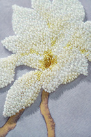 Papel Tapiz Bordado Personalizable de Seda con Cuentas Hechas a Mano, Diseño de Flor de Magnolia y Pájaro, para Uso en Hogares, Hoteles Boutique y Espacios Comerciales