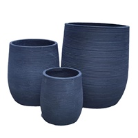 Pot de fleurs rond en fibre de verre de haute qualité, sculpté à la main, pour balcon extérieur