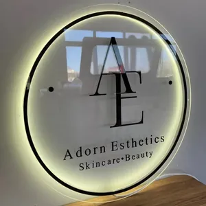 Custom Business 3d Acryl Metalen Borden Logo Bar Kantoor Coffeeshop Deur Bord 3d Beauty Haar