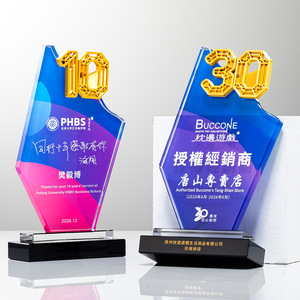 Crystal <b>Trophy</b> Laser <b>Engraved</b> 23x12x4.5cm Durable Corporate Award Conference Souvenir - Product Image 1