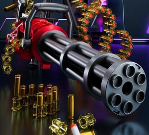Vàng gatling súng máy mềm tròn nặng súng máy điện liên tục bắn cậu bé vàng mô phỏng lớn bán buôn - Product Image 6