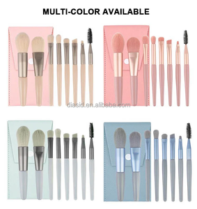 <span class=keywords><strong>Precio</strong></span> barato 8 piezas de pelo sintético azul Beige ojo lindo al por mayor viaje Mini Rosa juego de brochas de maquillaje con estuche - Product Image 6