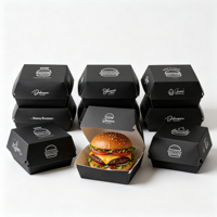 Boîte à hamburger en carton ondulé en gros, boîte à emporter pour la restauration rapide, boîte à burger jetable en kraft – Offre Spéciale