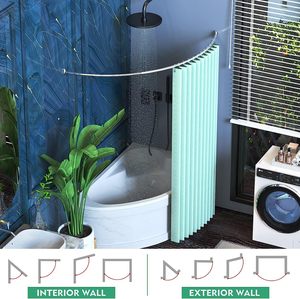 <span class=keywords><strong>Tringle</strong></span> de Douche Courbée en Acier Inoxydable Noir Antirouille – Tension Réglable avec Poignée Antidérapante et Installation Facile - Product Image 6