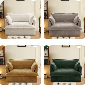 Canapé sectionnel simple moderne en velours côtelé style crème, amovible et lavable, pour salon, balcon, hôtel, hôtes cé<span class=keywords><strong>l</strong></span>èbres - Product Image 4